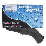 Salon Smart Nitrile Gloves Black Medium 100pk